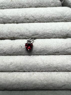 Dainty Garnet Heart Crystal Charm Pendant